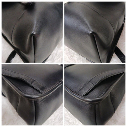 COACH Mini Backpack Old 9960 Turn Lock Leather Black Authentic