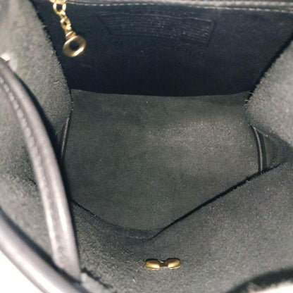 COACH Mini Backpack Old 9960 Turn Lock Leather Black Authentic