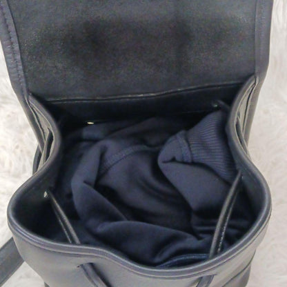 COACH Mini Backpack Old 9960 Turn Lock Leather Black Authentic