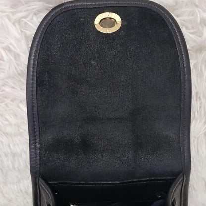 COACH Mini Backpack Old 9960 Turn Lock Leather Black Authentic