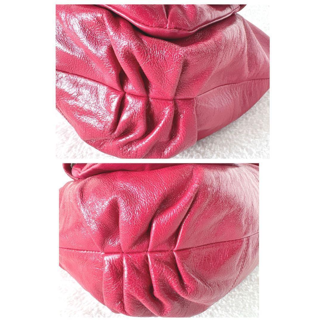 COACH Shoulder Bag Purse 2way POPPY vivid shocking pink Authentic