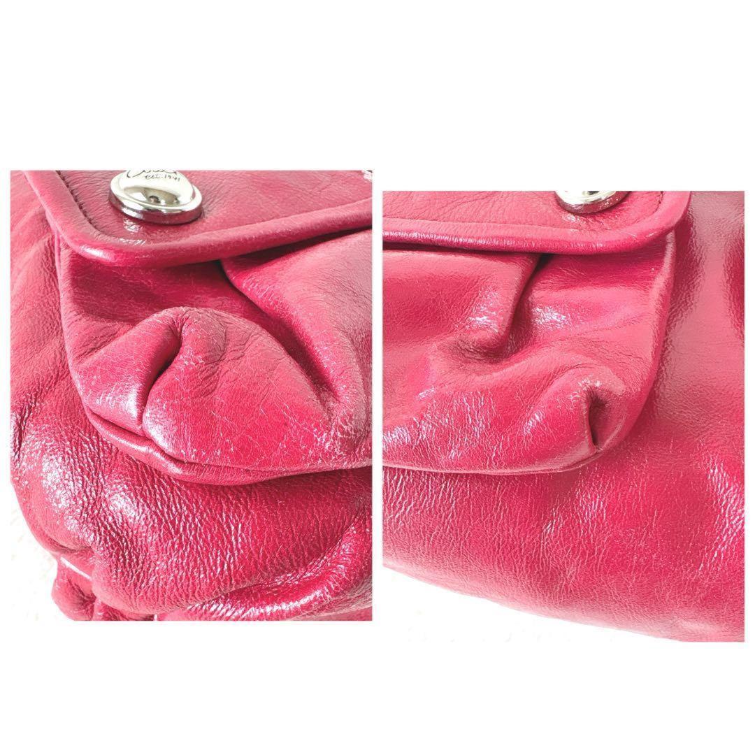 COACH Shoulder Bag Purse 2way POPPY vivid shocking pink Authentic