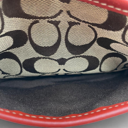 COACH Shoulder Bag Purse Signature Turn Lock 10566 Canvas Beige Authentic