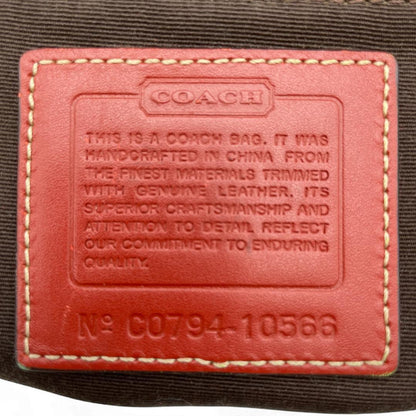 COACH Shoulder Bag Purse Signature Turn Lock 10566 Canvas Beige Authentic