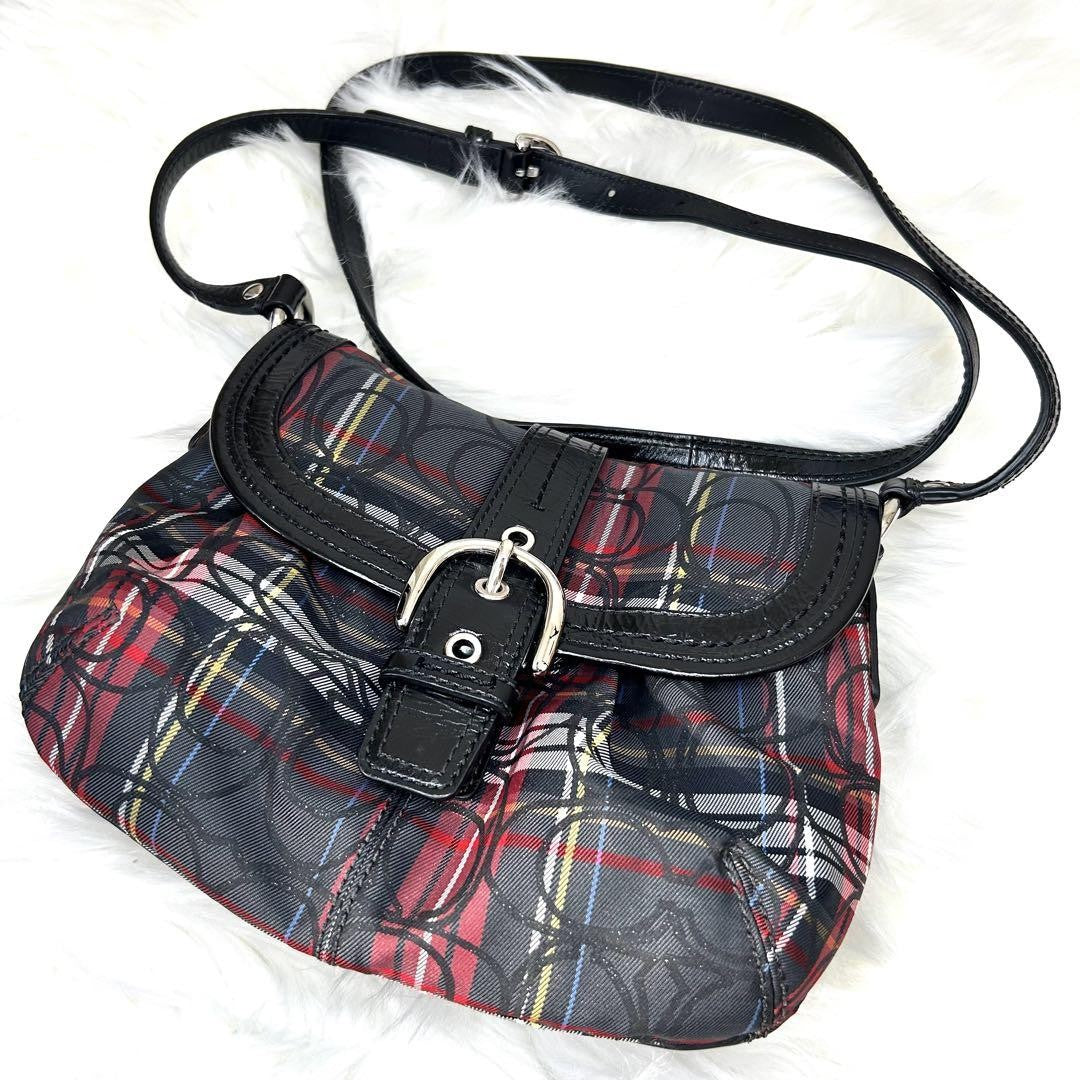 COACH Shoulder Bag Purse Soho Multicolor Authentic