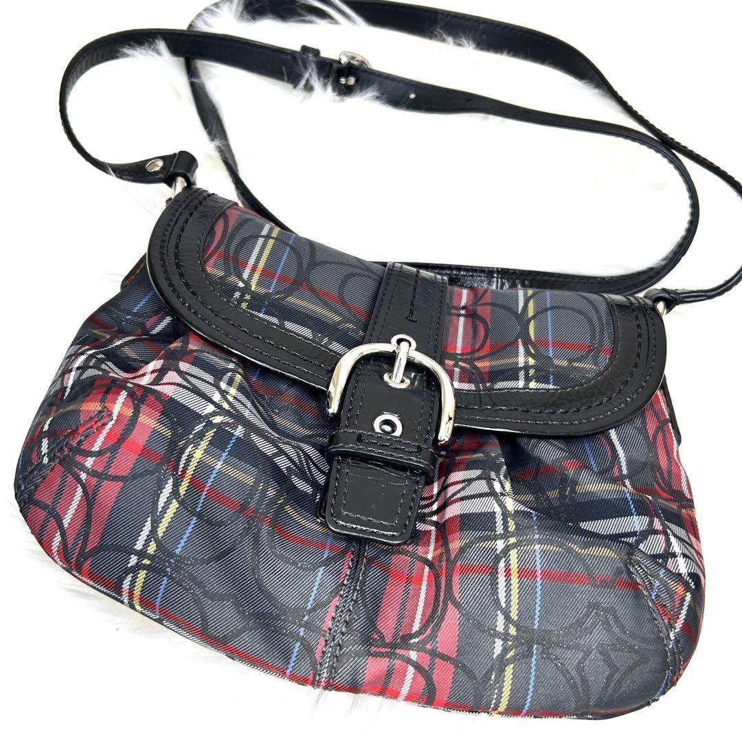 COACH Shoulder Bag Purse Soho Multicolor Authentic