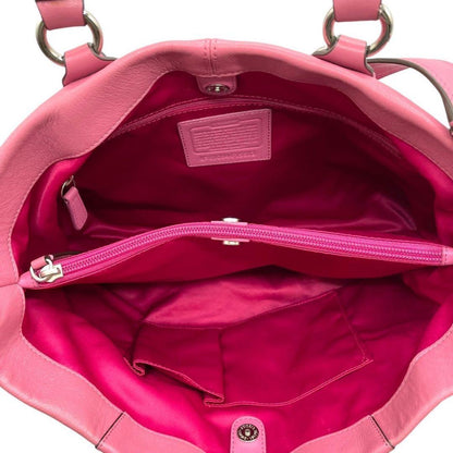 COACH Hand Shoulder Bag Tote Purse 2way Leather Pink Authentic