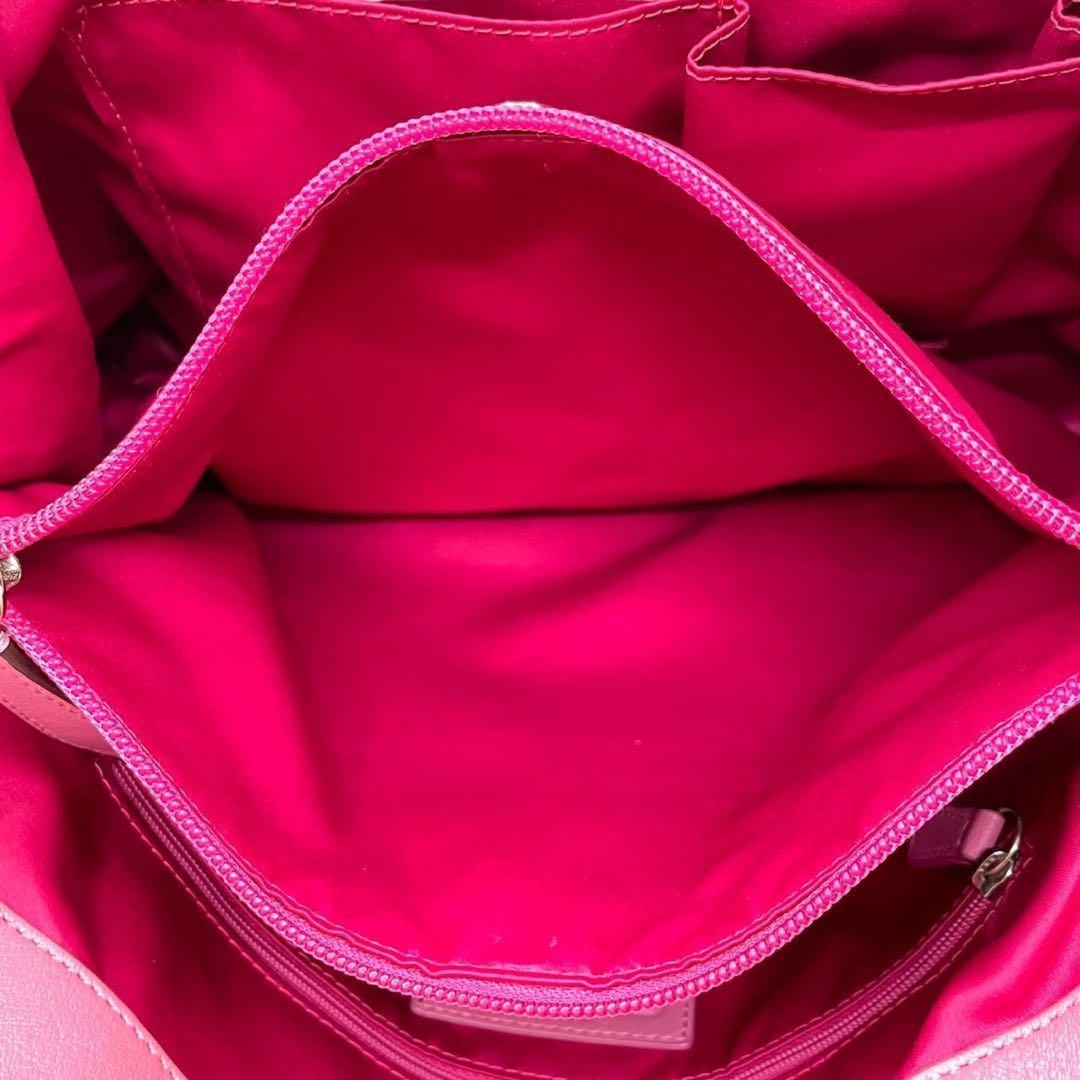 COACH Hand Shoulder Bag Tote Purse 2way Leather Pink Authentic