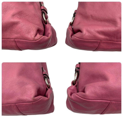 COACH Hand Shoulder Bag Tote Purse 2way Leather Pink Authentic