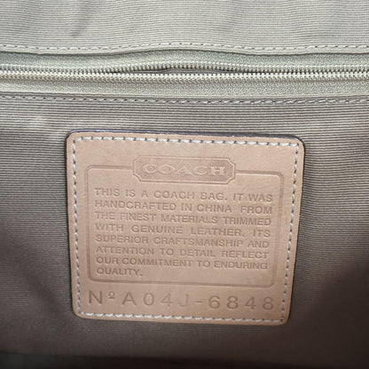 COACH Hand Bag Tote Purse Signature Suede Canvas Leather Red Authentic