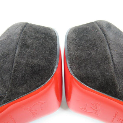 Christian Louboutin Short Boots Shoes EU 36 US 6 Suede Black Red Authentic