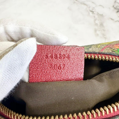 GUCCI Cosmetic Pouch Flora GG Supreme Marmont Purse Charm Leather Authentic Used