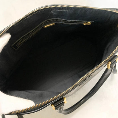 FENDI Pecan Handbag Shoulder Bag FF Tote Purse PVC Leather Black Used  Authentic