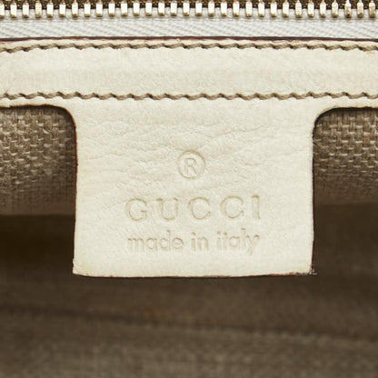 GUCCI Mini Boston Bag Hand Tote Purse Leather Off White Authentic