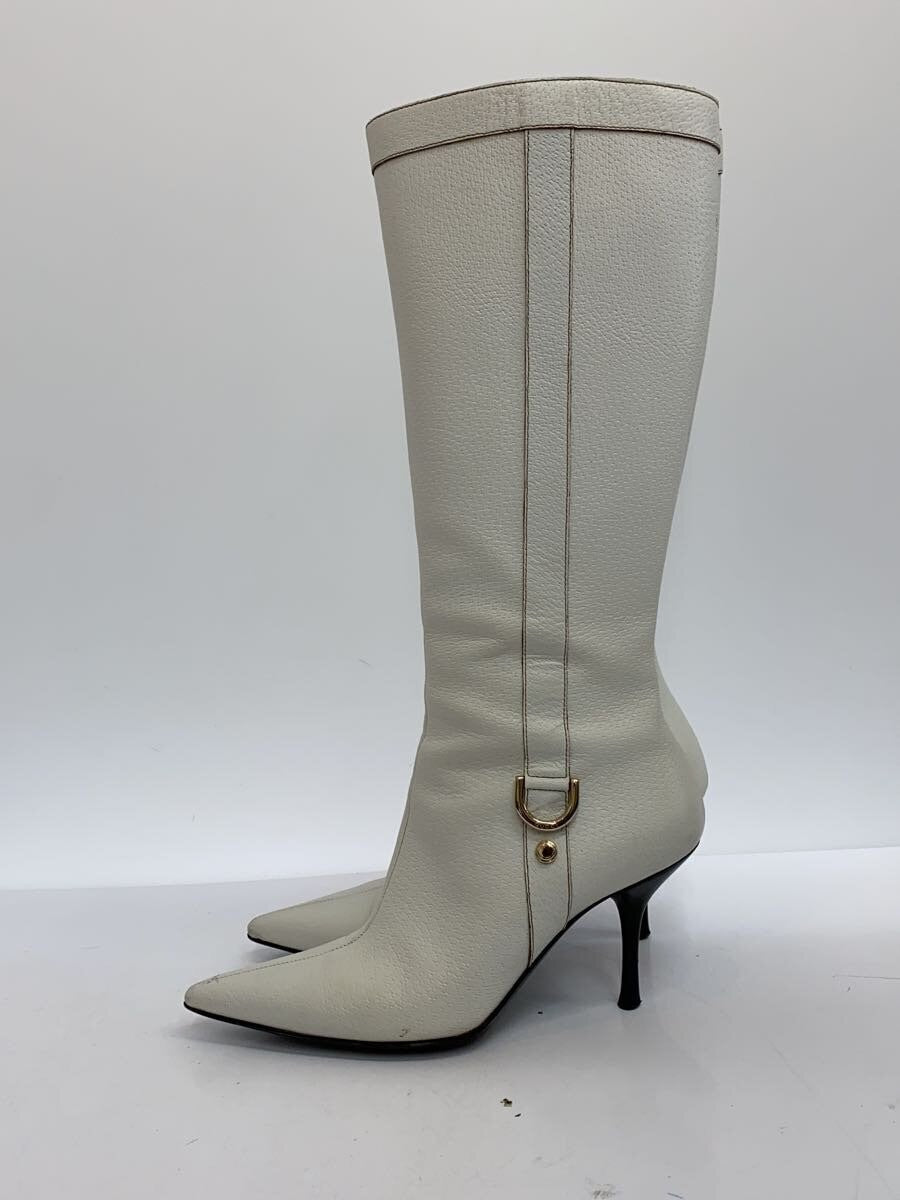 GUCCI Long Boots Shoes EU 36.5 US 6.5 Leather White Authentic