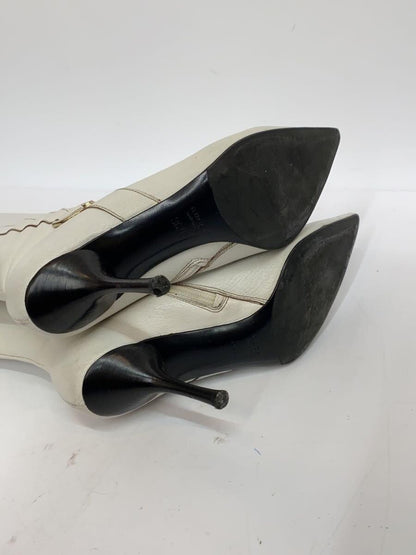GUCCI Long Boots Shoes EU 36.5 US 6.5 Leather White Authentic