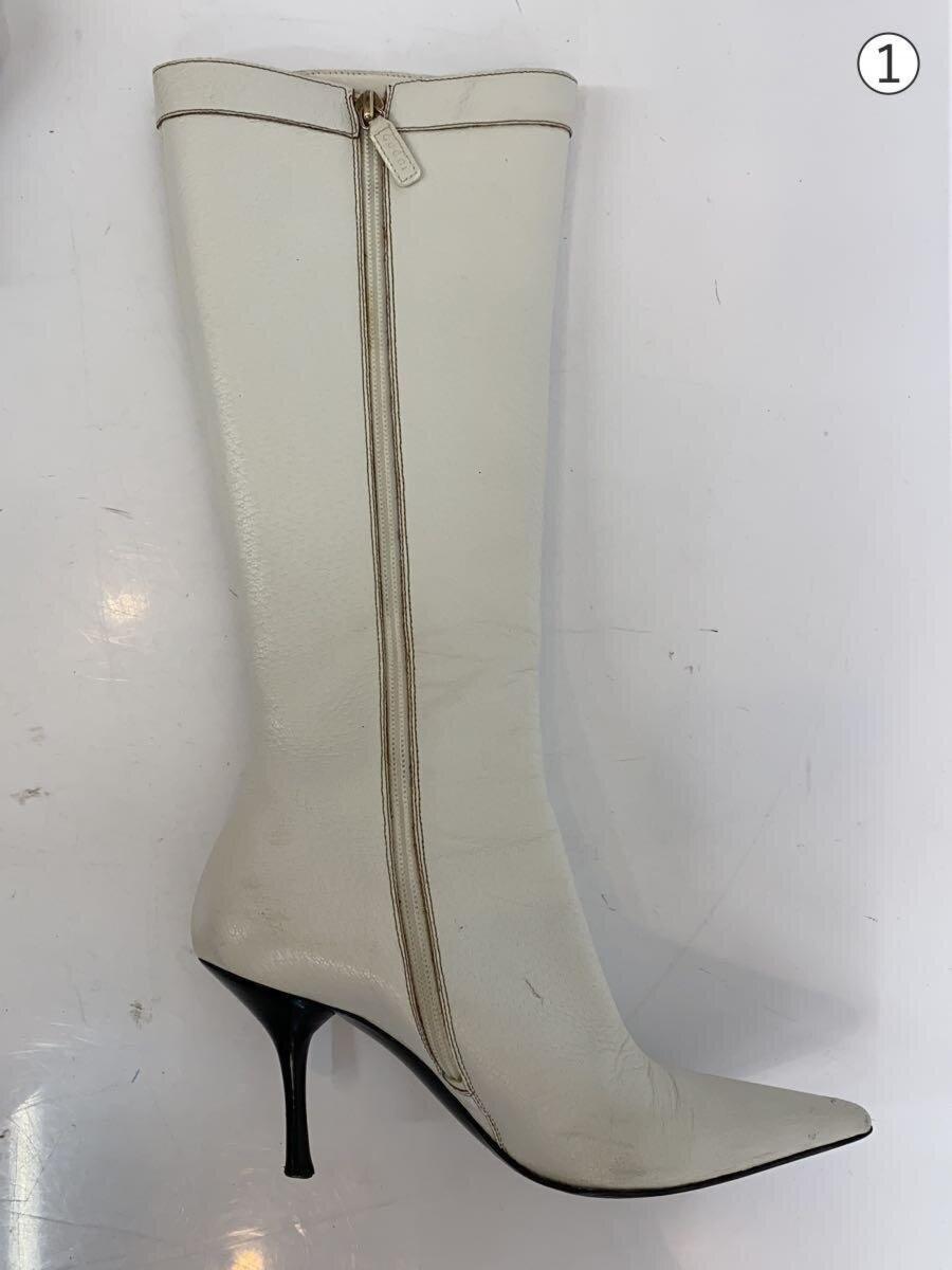 GUCCI Long Boots Shoes EU 36.5 US 6.5 Leather White Authentic