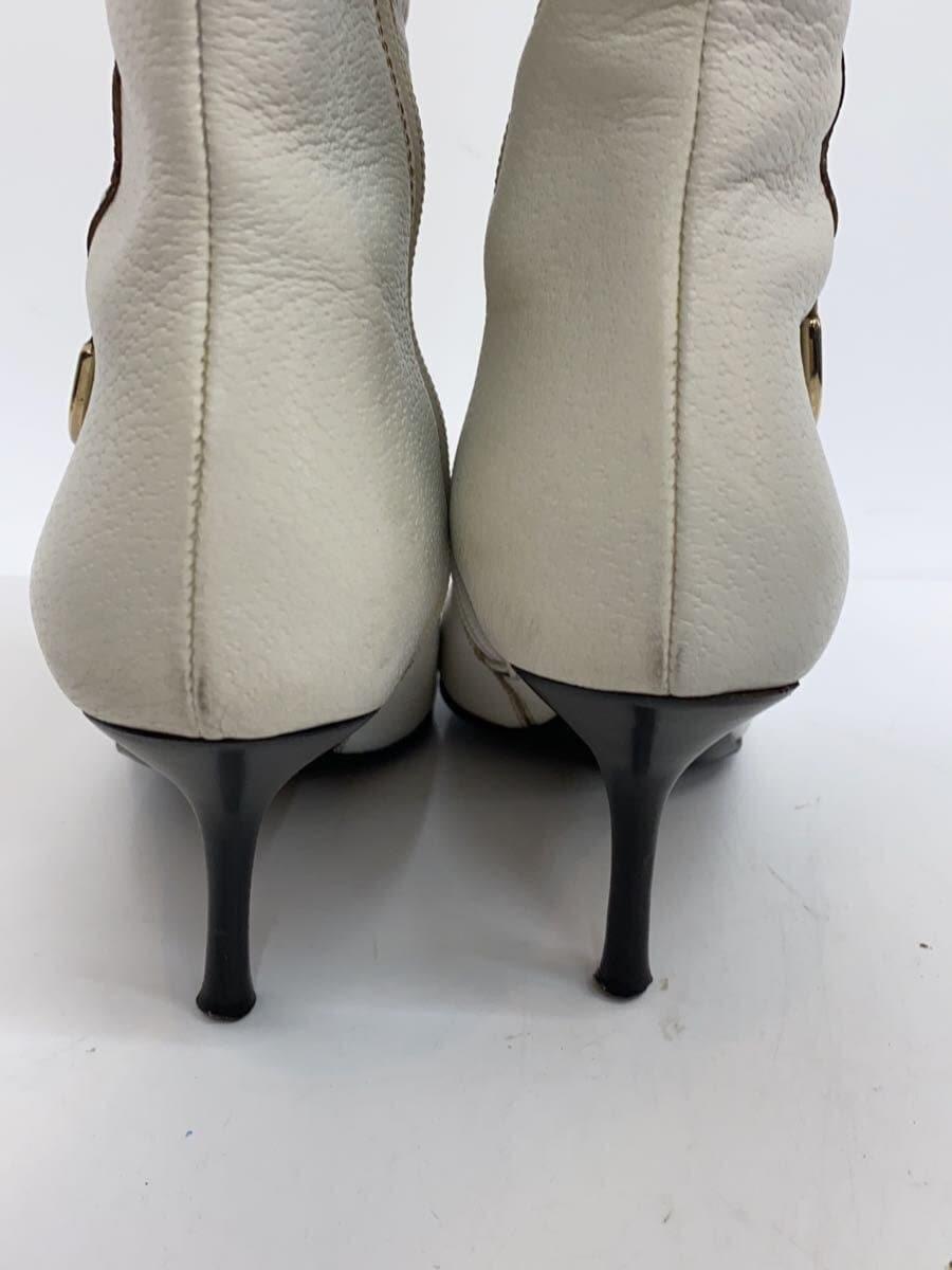 GUCCI Long Boots Shoes EU 36.5 US 6.5 Leather White Authentic