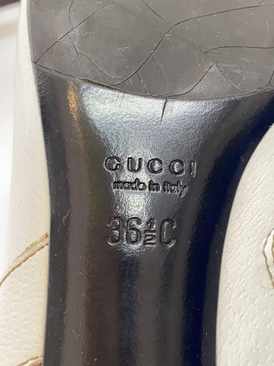 GUCCI Long Boots Shoes EU 36.5 US 6.5 Leather White Authentic