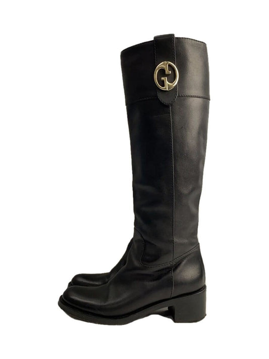GUCCI Long Boots Shoes EU 38.5 US 8.5 Black Authentic
