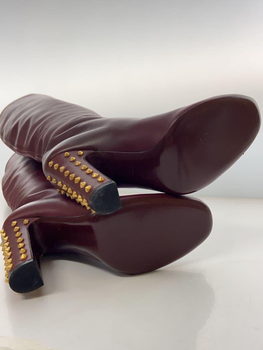 GUCCI Long Boots Shoes EU 38 US 8 Leather Bordeaux Authentic