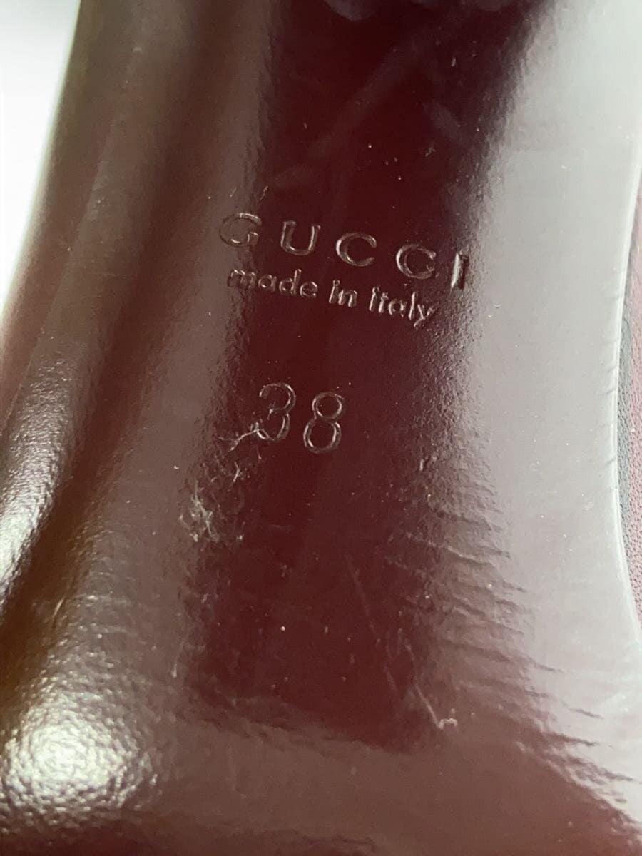 GUCCI Long Boots Shoes EU 38 US 8 Leather Bordeaux Authentic