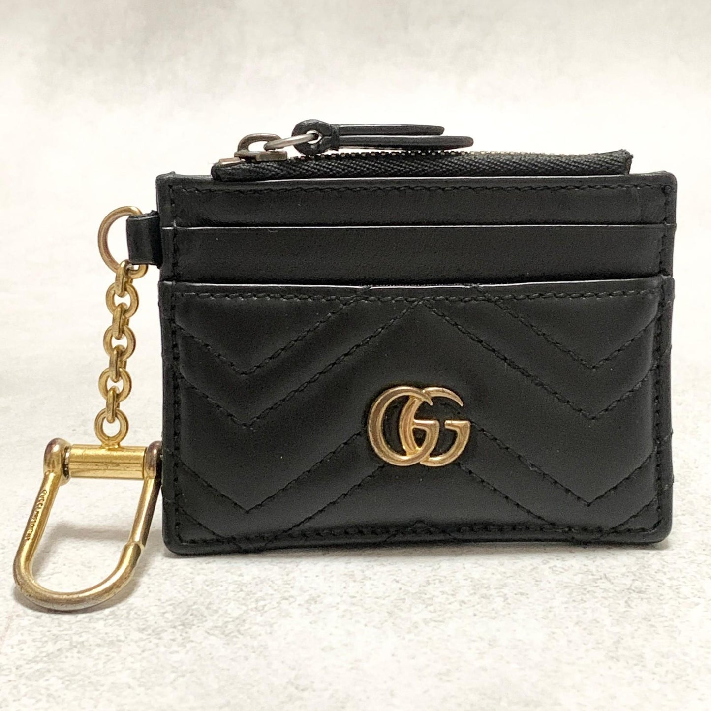 GUCCI Wallet Marmont Quilted GG Coin Case Key Pouch Card Holder Compact Purse