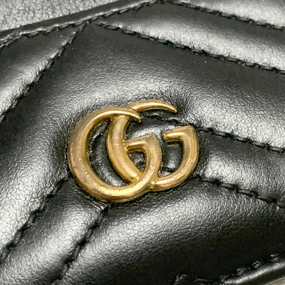 GUCCI Wallet Marmont Quilted GG Coin Case Key Pouch Card Holder Compact Purse