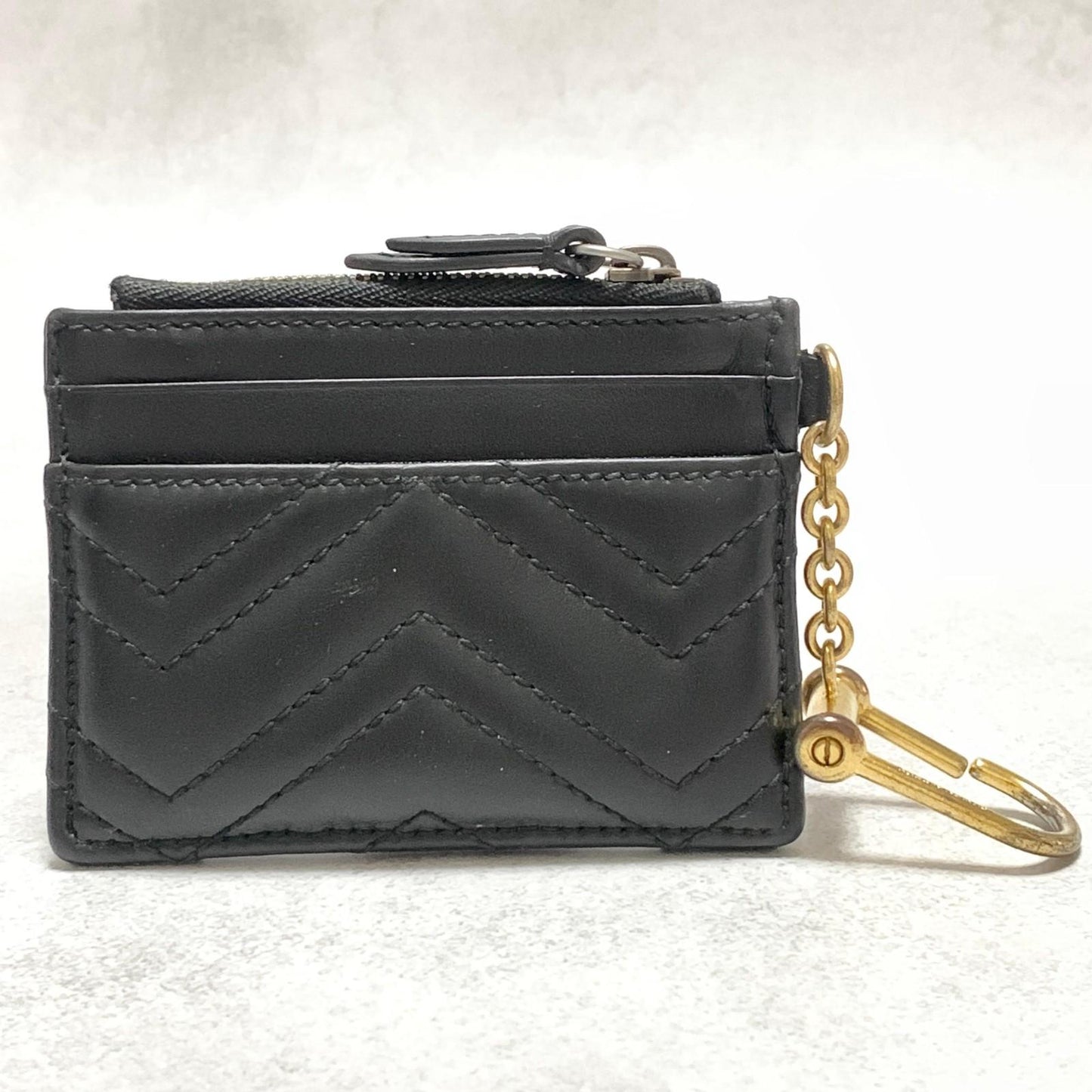 GUCCI Wallet Marmont Quilted GG Coin Case Key Pouch Card Holder Compact Purse