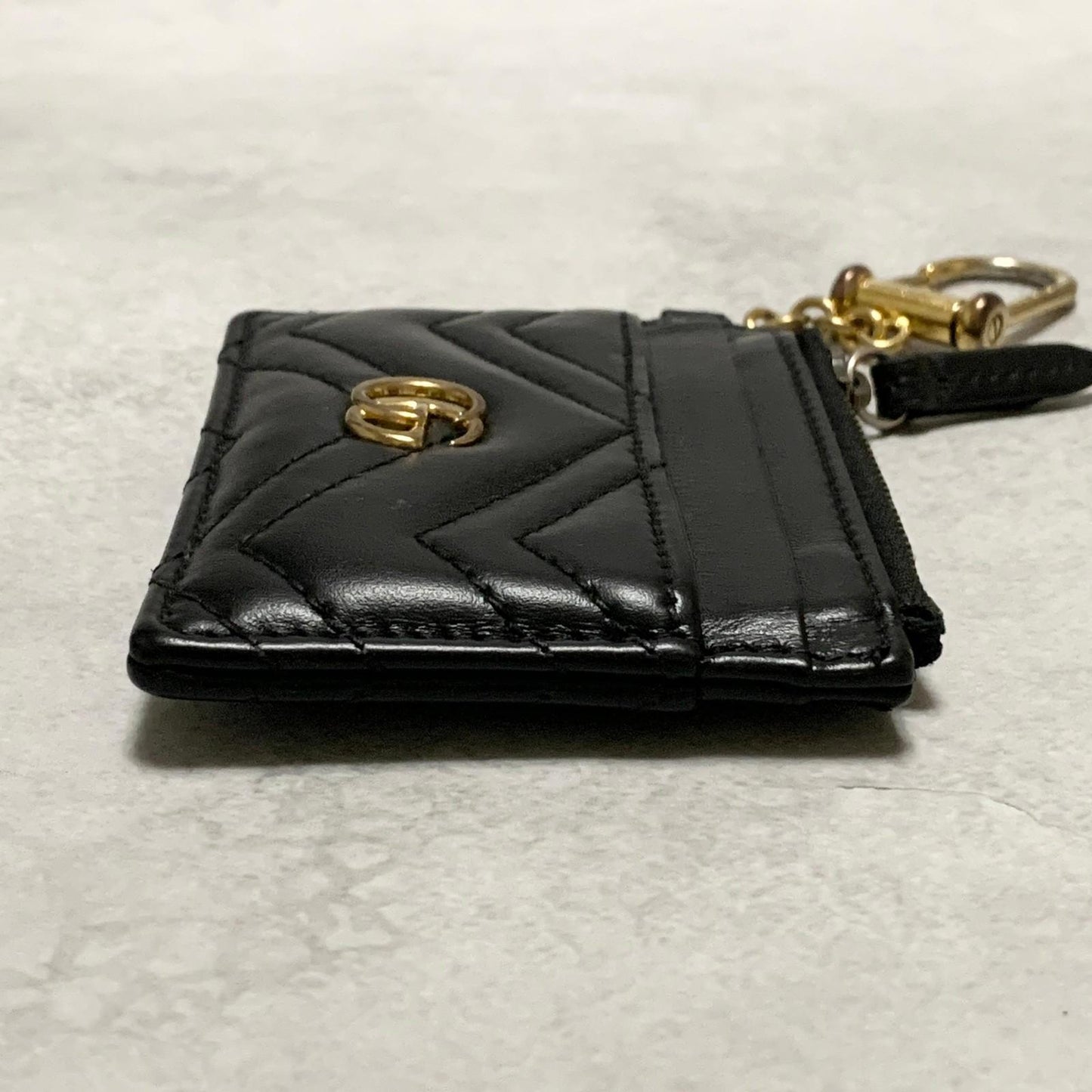 GUCCI Wallet Marmont Quilted GG Coin Case Key Pouch Card Holder Compact Purse