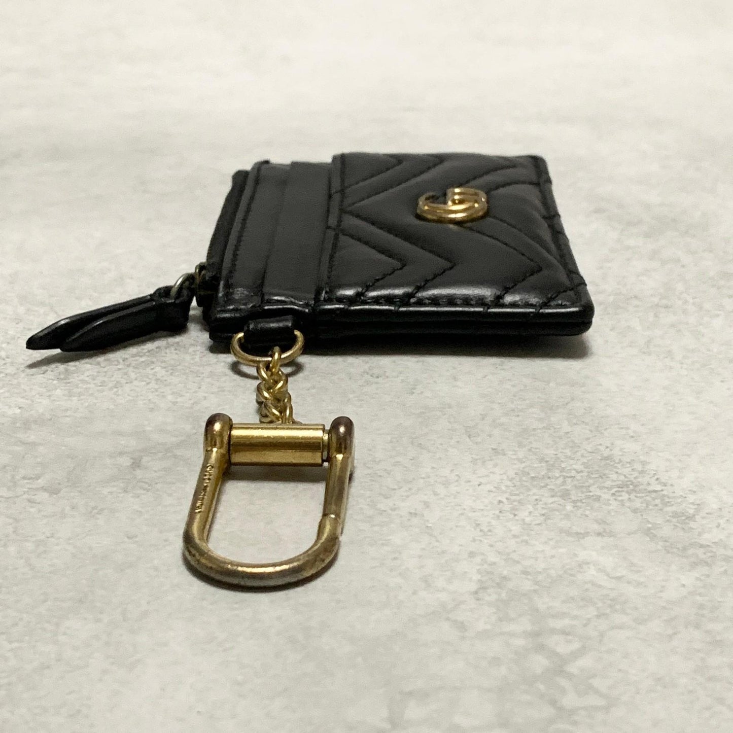 GUCCI Wallet Marmont Quilted GG Coin Case Key Pouch Card Holder Compact Purse