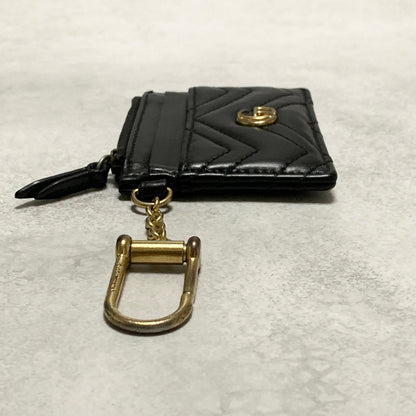 GUCCI Wallet Marmont Quilted GG Coin Case Key Pouch Card Holder Compact Purse