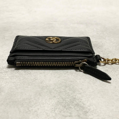 GUCCI Wallet Marmont Quilted GG Coin Case Key Pouch Card Holder Compact Purse