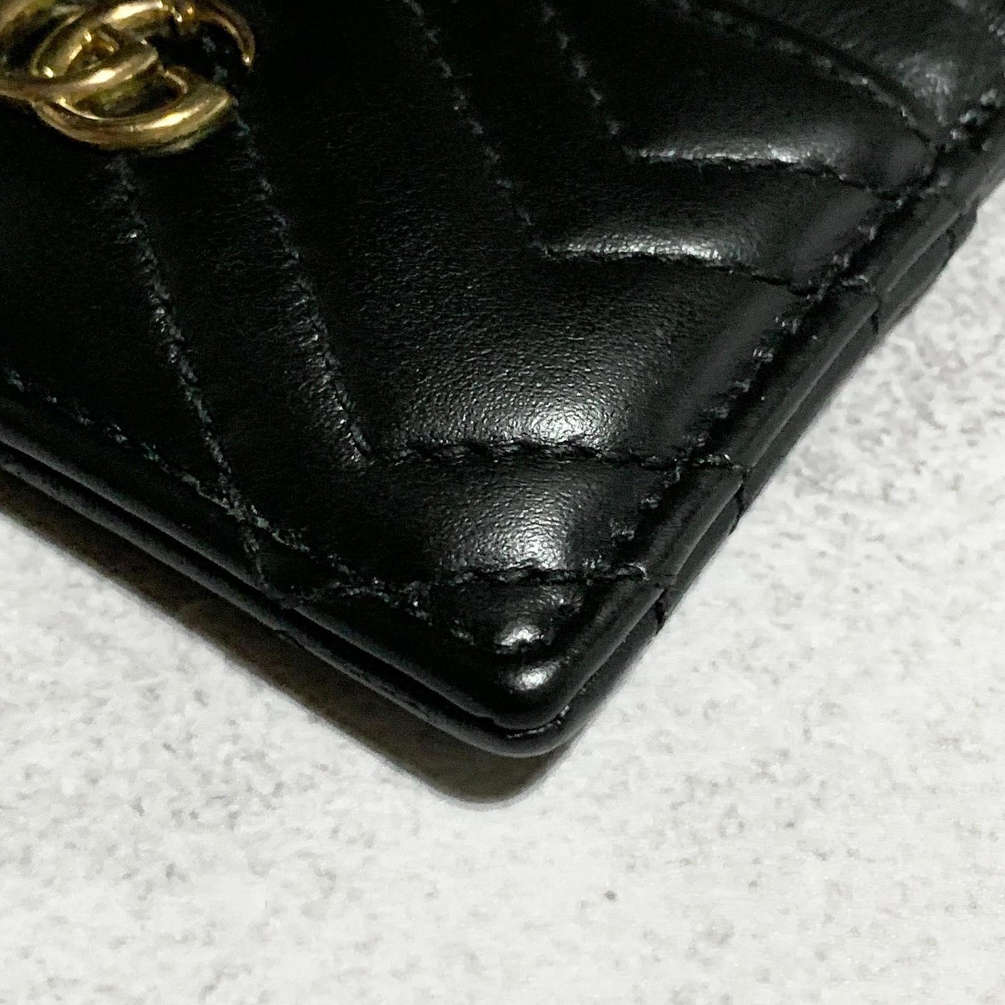 GUCCI Wallet Marmont Quilted GG Coin Case Key Pouch Card Holder Compact Purse