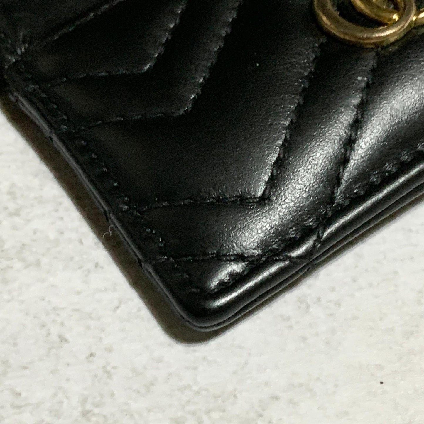 GUCCI Wallet Marmont Quilted GG Coin Case Key Pouch Card Holder Compact Purse