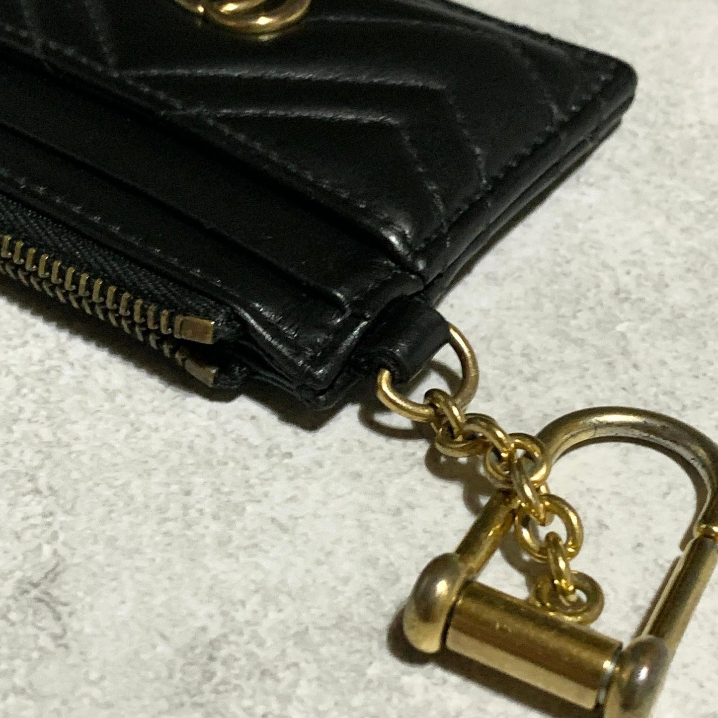 GUCCI Wallet Marmont Quilted GG Coin Case Key Pouch Card Holder Compact Purse