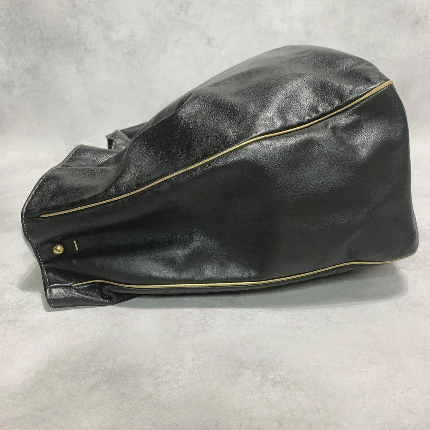Yves Saint Laurent Shoulder Bag YSL Cassandra Purse Black Gold Women's Used