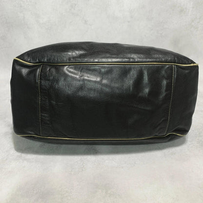 Yves Saint Laurent Shoulder Bag YSL Cassandra Purse Black Gold Women's Used