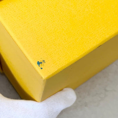 FENDI Bag Charm Logo Key Holder Strap Leather Fur Pink Silver Used Authentic