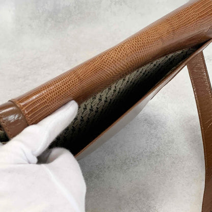 Yves Saint Laurent  Bag Shoulder YSL Cassandra Logo Brown Authentic Leather