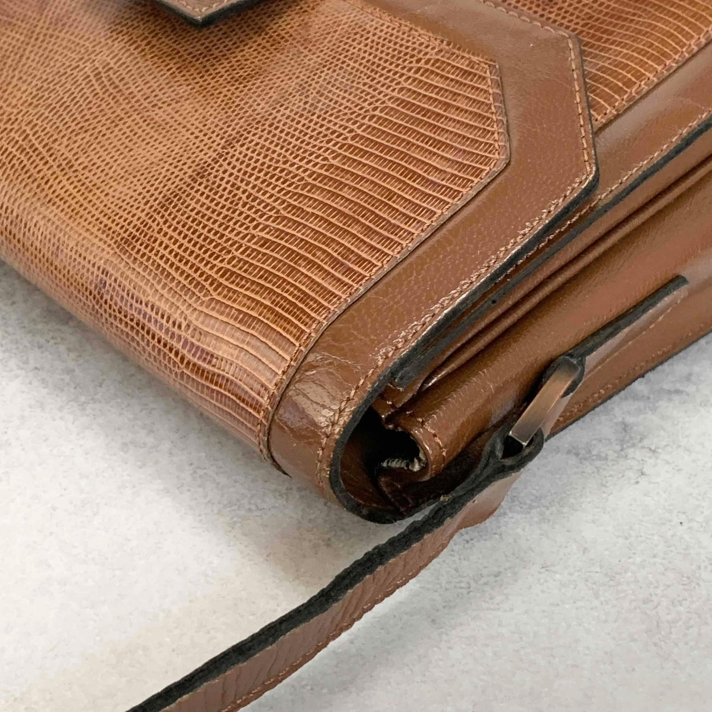 Yves Saint Laurent  Bag Shoulder YSL Cassandra Logo Brown Authentic Leather