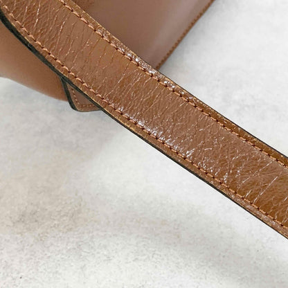 Yves Saint Laurent  Bag Shoulder YSL Cassandra Logo Brown Authentic Leather