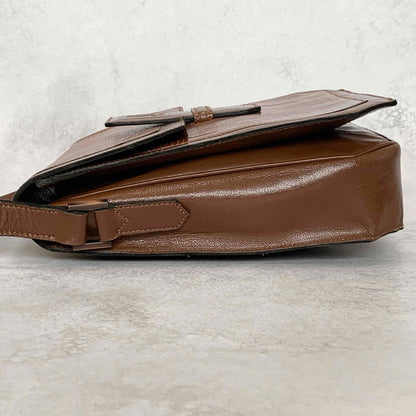 Yves Saint Laurent  Bag Shoulder YSL Cassandra Logo Brown Authentic Leather