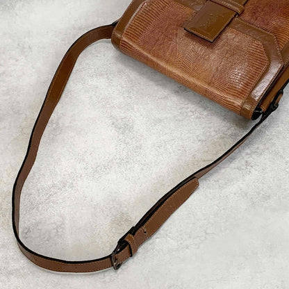 Yves Saint Laurent  Bag Shoulder YSL Cassandra Logo Brown Authentic Leather