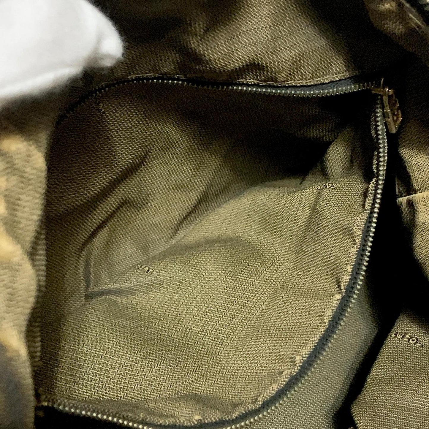 FENDI Bag Zucca FF Vanity Pouch Purse Hand Canvas Brown Used Authentic