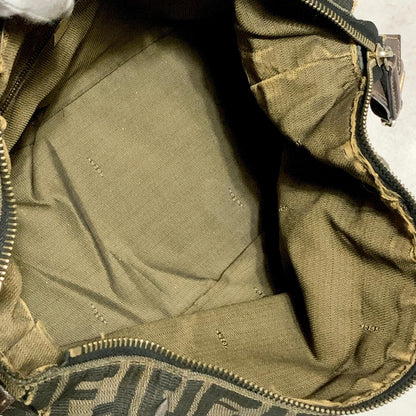 FENDI Bag Zucca FF Vanity Pouch Purse Hand Canvas Brown Used Authentic