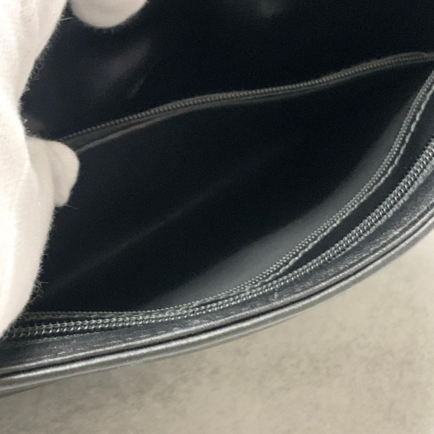 Christian Dior Bag CD Clutch Purse Hand Leather Black Gold Used Authentic