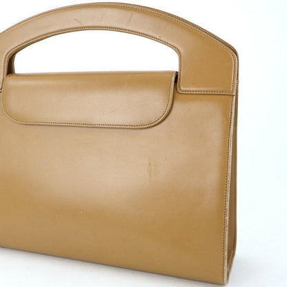 Christian Dior Hand Bag Tote Purse Leather Beige Authentic