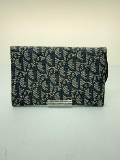 Christian Dior Flap Wallet Long Purse Trotter Saddle Canvas Authentic