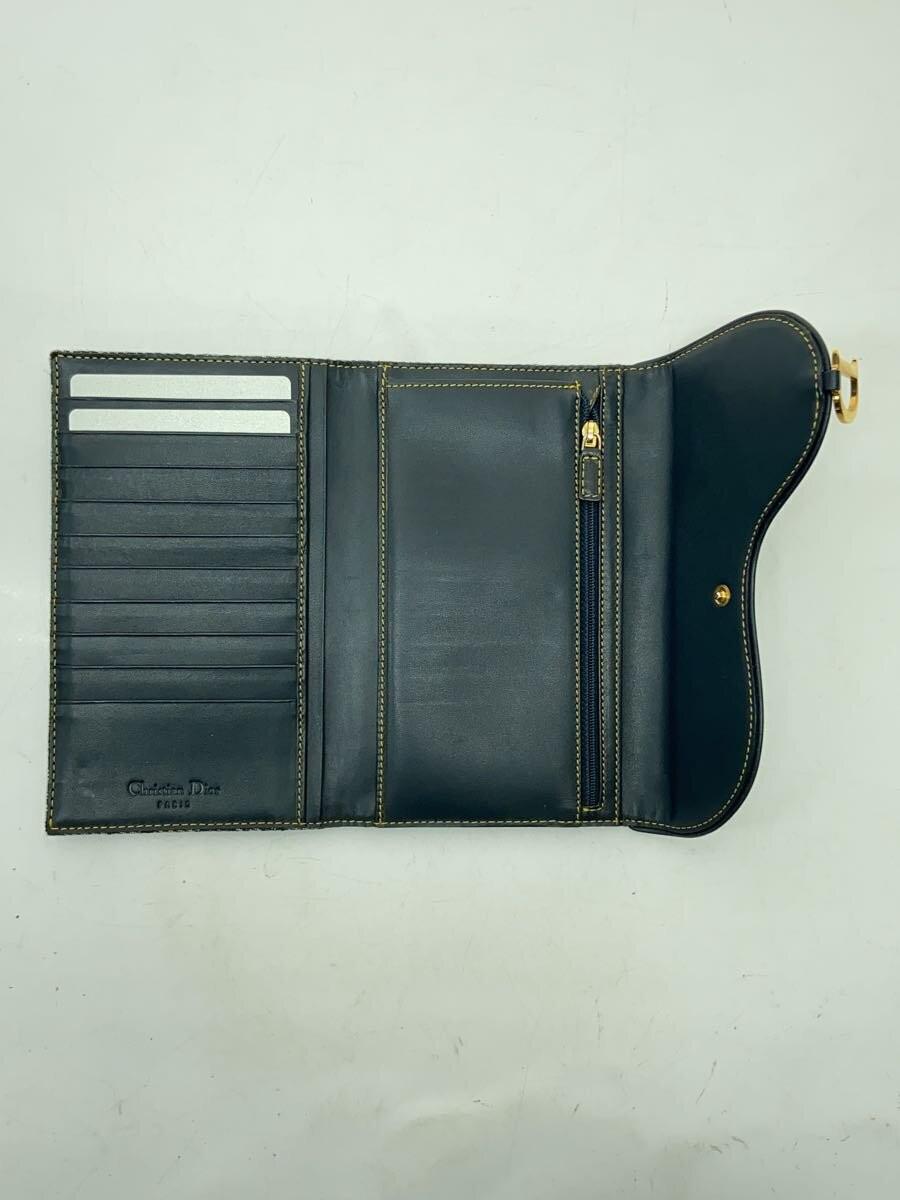 Christian Dior Flap Wallet Long Purse Trotter Saddle Canvas Authentic